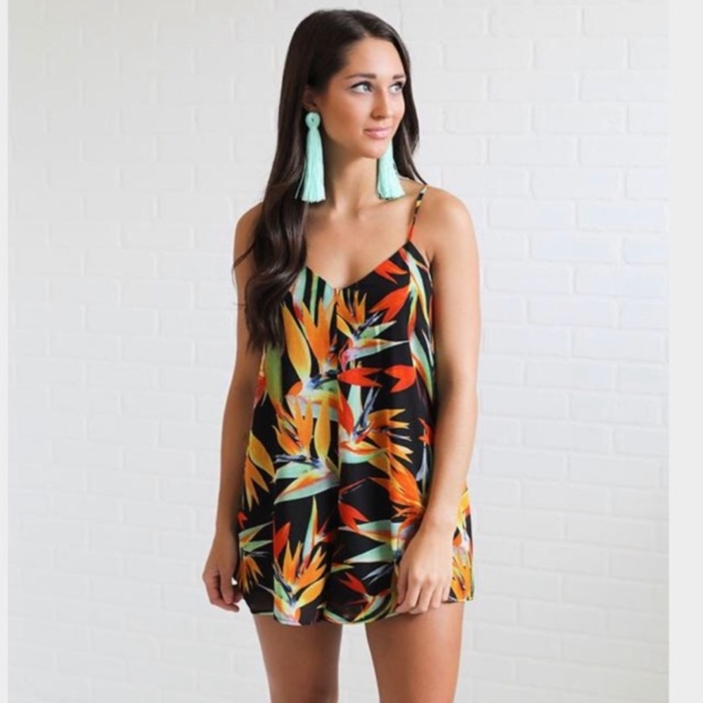 Show me your mumu rascal romper in paradise print